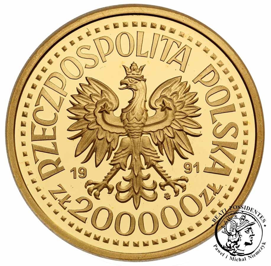 Polska PRÓBA Au 200 000 złotych 1991 Papież Jan Paweł II Ołtarz st.L-